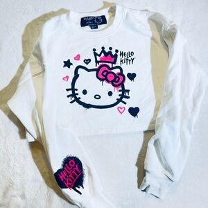 Hello Kitty x Forever 21 White cropped Sweatshirt